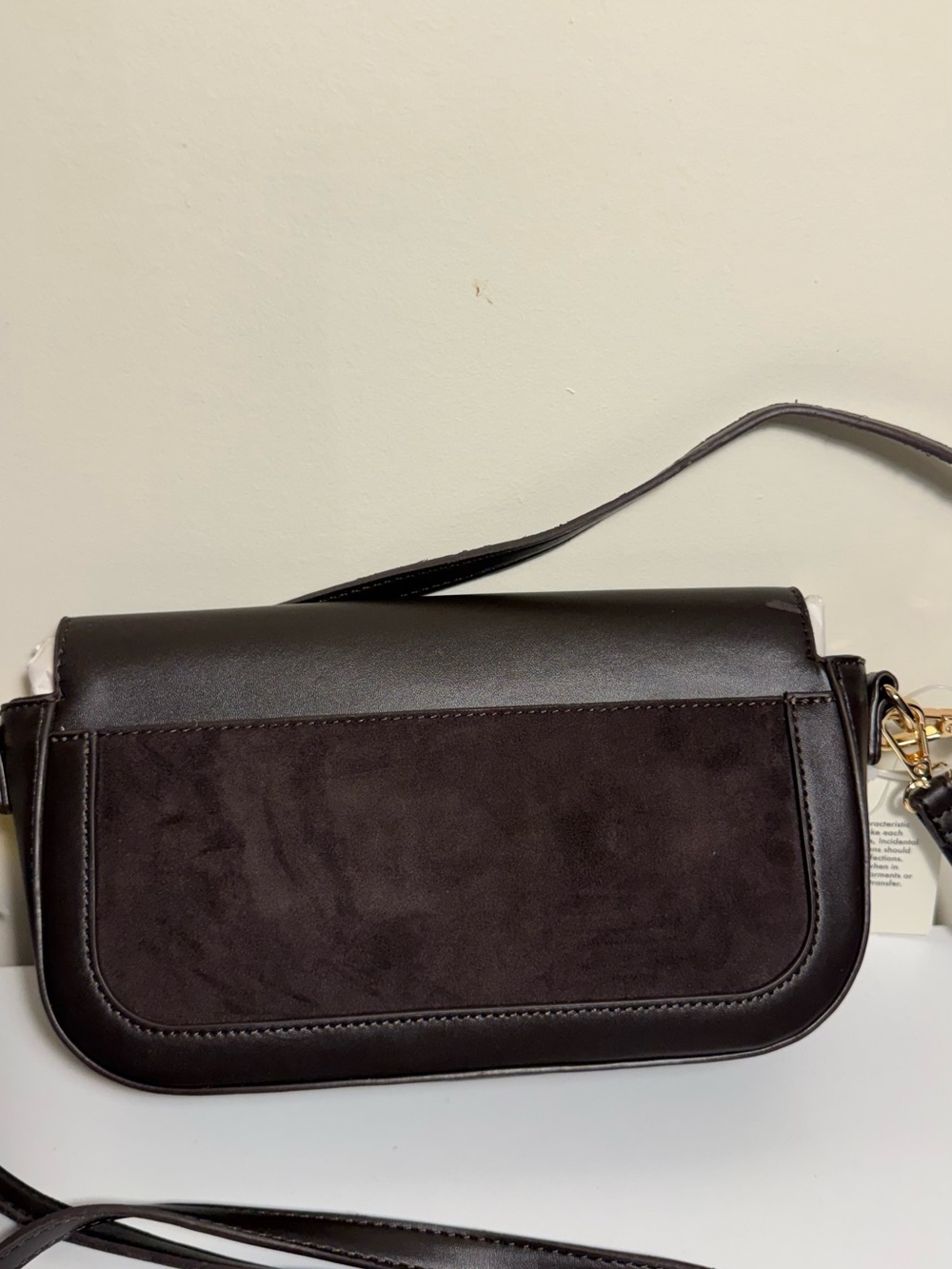 Anne Klein Dark Brown Crossbody Bag with Gold Hardware - Picture 5 of 8
